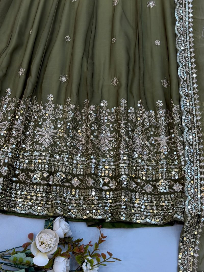 Sr 1725 Georgette With Embroidery Sequence Work Readymade Suits